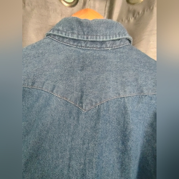 Vintage Wrangler Snap Long Sleeve Men's Shirt L X-long tails 17 x 36 pearl white - Picture 4 of 13